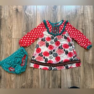 Matilda Jane Red and Teal Floral Blouse
